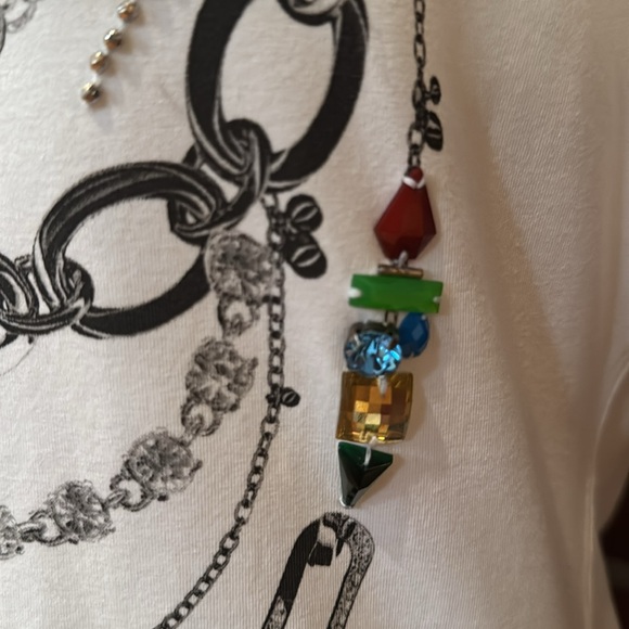 •Karen Millen Embelished Top Stretch Cotton T-shirt Size 10 - Picture 6 of 12